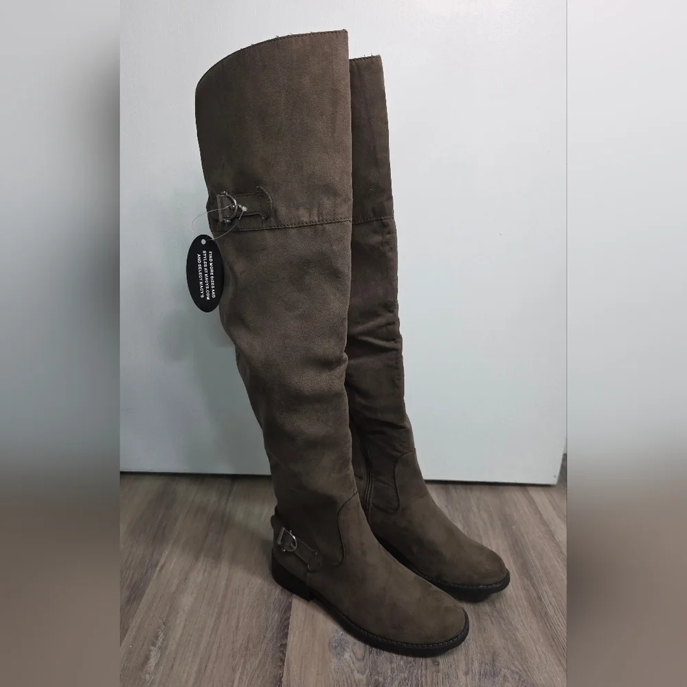 AMERICAN RAG Adarra Over The Knee Boots In Taupe Size 5 - New Without Box